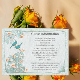 Convites Informações de Casamento em Damask Vintage 5x7