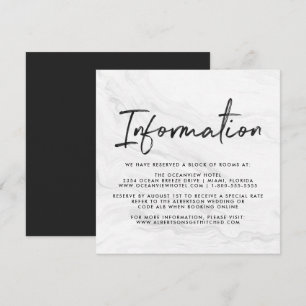 Convites Informações de Casamento em Letra de Forma de Márm