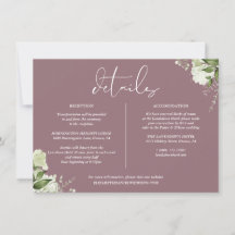 Informações de Detalhes de Casamento com Vegetação
