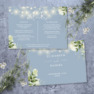 Convites Informações de Detalhes de Casamento com Verde e A