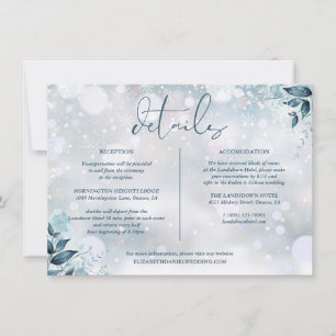 Convites Informações de Detalhes de Casamento Floral de Inv