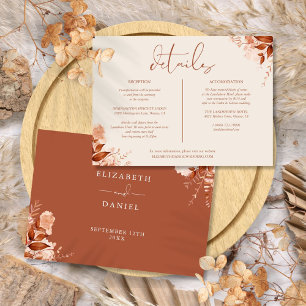 Convites Informações de Detalhes de Casamento Floral de Out