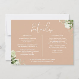Convites Informações de Detalhes de Casamento Floral de Ver