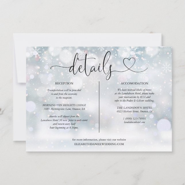 Convites Informações de Detalhes do Roteiro do Coração com  (Frente)