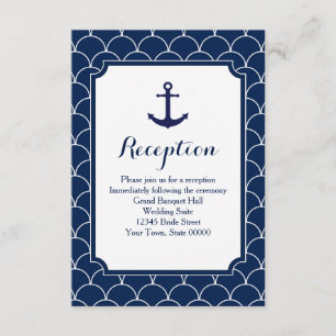 Convites Informações de Recepção Náutica em Padrão de Conch