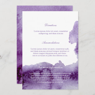 Convites Informações de Ultra Violet Elegant Watercolor