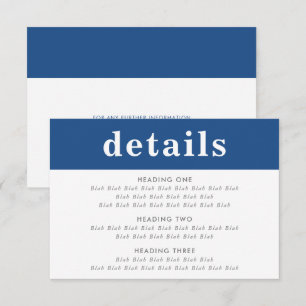 Convites INFORMAÇÕES DETALHES marinho azul moderno bold boy
