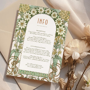 Convites Informações do Casamento Vintage Art Nouveau Mucha