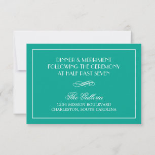 Convites Informações do recepção de casamento elegante e ch