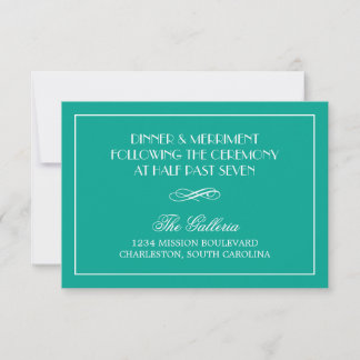 Convites Informações do recepção de casamento elegante e ch