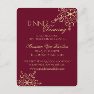 Convites Informações Douradas sobre recepção no inverno com