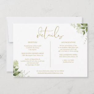 Convites Informações Florais de Verdejante Casamento com De