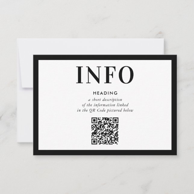 Convites INFORMAÇÕES INSIRA o simples código QR preto (Frente)