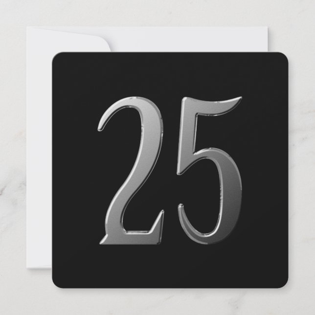 Convites Informações no verso do 25º aniversário  (Frente)