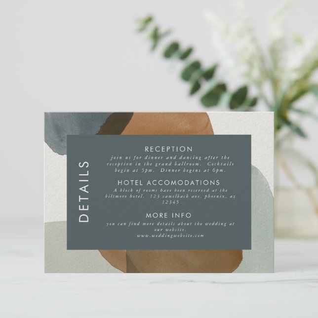 Convites Informações para Convidados de Casamento Abstrato  (Em pé/Frente)