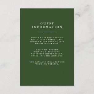 Convites Informações para Convidados de Casamento Verde Fer