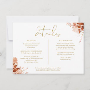 Convites Informações sobre Detalhes de Casamento Dourado Fl