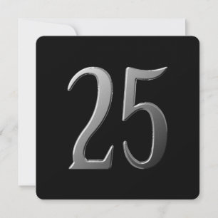 Convites Informações sobre o 25º aniversário na parte trase