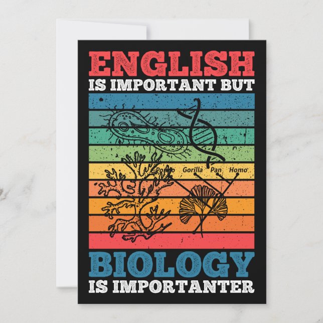 Convites Inglês É Importante, Mas Biologia É Importante (Frente)