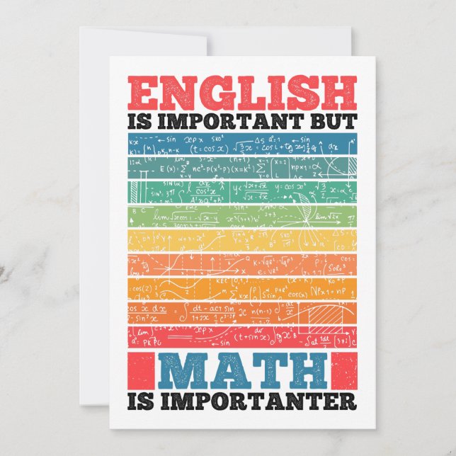 Convites Inglês É Importante, Mas Matemática É Matemática I (Frente)