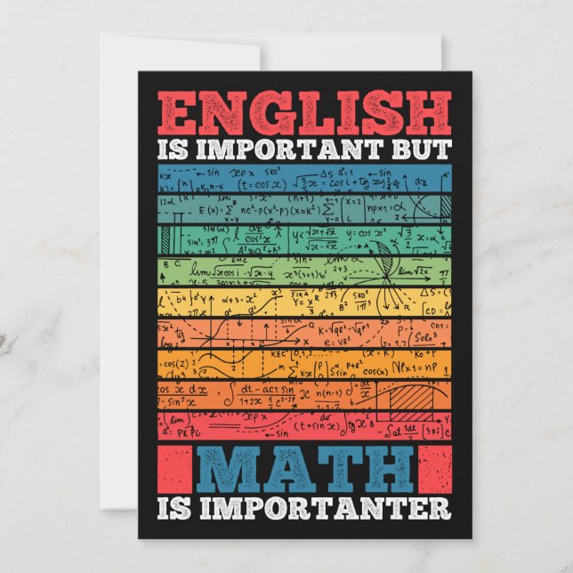 Convites Inglês É Importante, Mas Matemática É Matemática I (Frente)
