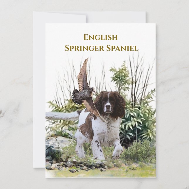 Convites Inglês Springer Spaniel (Frente)