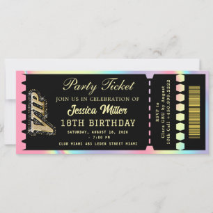 Convites Ingresso da Festa Black & Gold