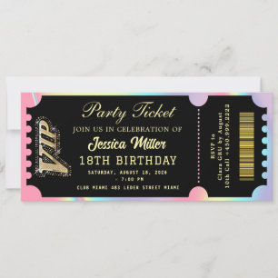 Convites Ingresso da Festa Black & Gold