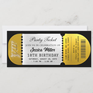 Convites Ingresso da Festa Black & Gold
