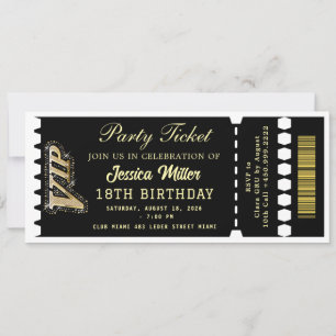 Convites Ingresso da Festa Black & Gold