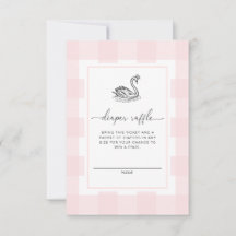 Ingresso da Rifa de Fralda de Cisne Xadrez Rosa
