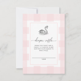 Convites Ingresso da Rifa de Fralda de Cisne Xadrez Rosa