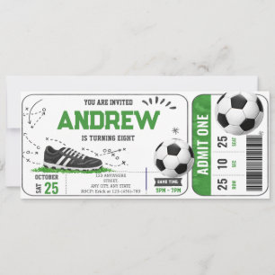 Convites Ingresso de Aniversário de Futebol Moderno Pessoal
