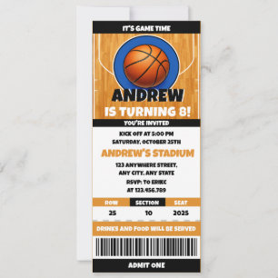 Convites Ingresso de Aniversário do Fã de Basquete Pessoal