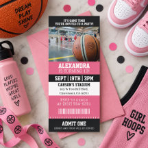 Ingresso de Basquete Rosa Festa de Aniversário