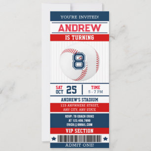 Convites Ingresso de beisebol pessoal estilo esporte para m