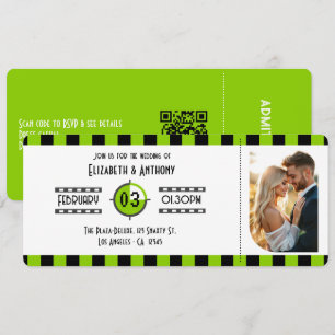 Convites Ingresso de Cinema Preto e Branco Brat Green para 