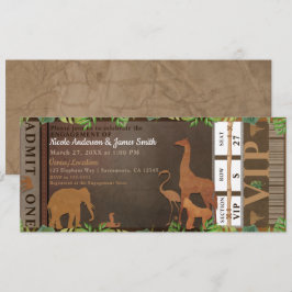 Convites Ingresso de Encontro com Animais Marrons na Selva 