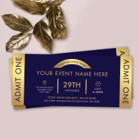 Ingresso de Evento Logotipo da Empresa Navy & Gold