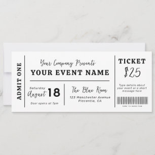Convites Ingresso de Evento Personalizado, Ingresso Falso d