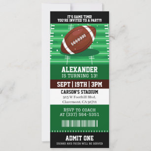 Convites Ingresso de Futebol de Aniversário