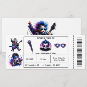 Convites Ingresso de Show de Música Cool Rock On 1º Anivers