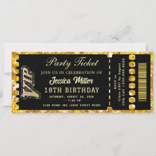 Convites Ingresso para a Festa Black & Gold