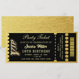 Convites Ingresso para a Festa Black & Gold