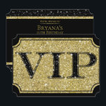 Convites Ingresso para Evento da Festa VIP Black & Gold Gli<br><div class="desc">personalize com qualquer texto</div>