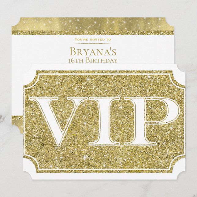 Convites Ingresso para Evento da Festa VIP Brilho Branco e  (Frente/Verso)