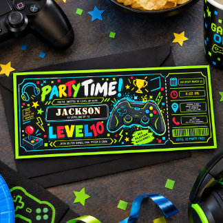 Convites Ingresso para festa de 10 anos do jogador de nível