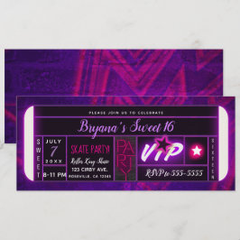 Convites Ingresso para Festa de Aniversário com Luz Negra R