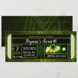 Convites Ingresso para Festa de Aniversário com Luz Verde e