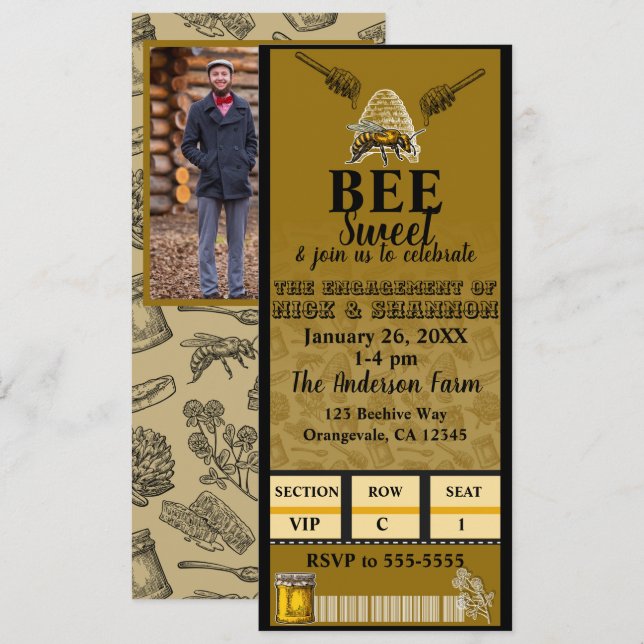 Convites Ingresso para Festa de Aniversário da Colmeia de A (Frente/Verso)